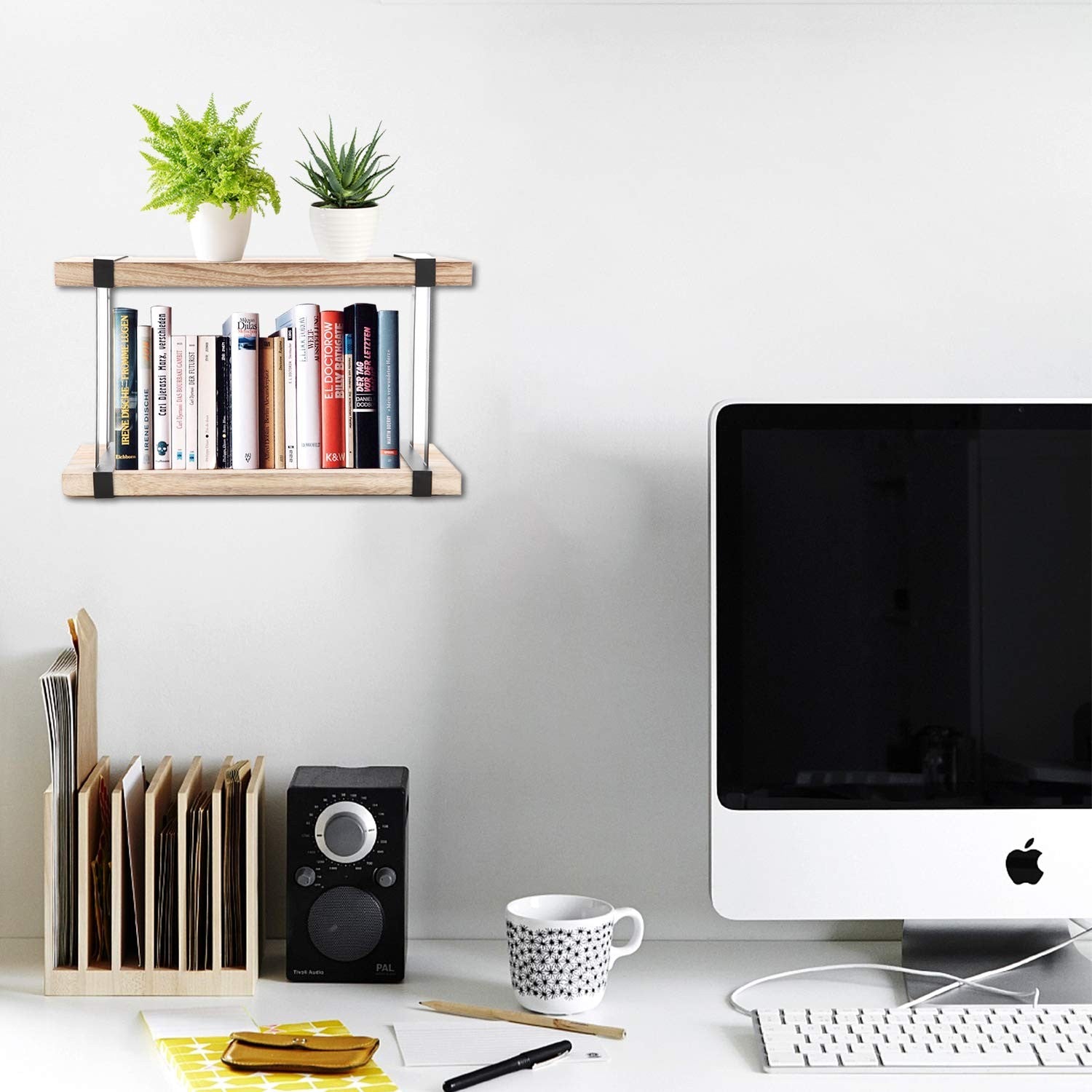 Volksdecor Premium 3 Tier Walnut Floating Shelves