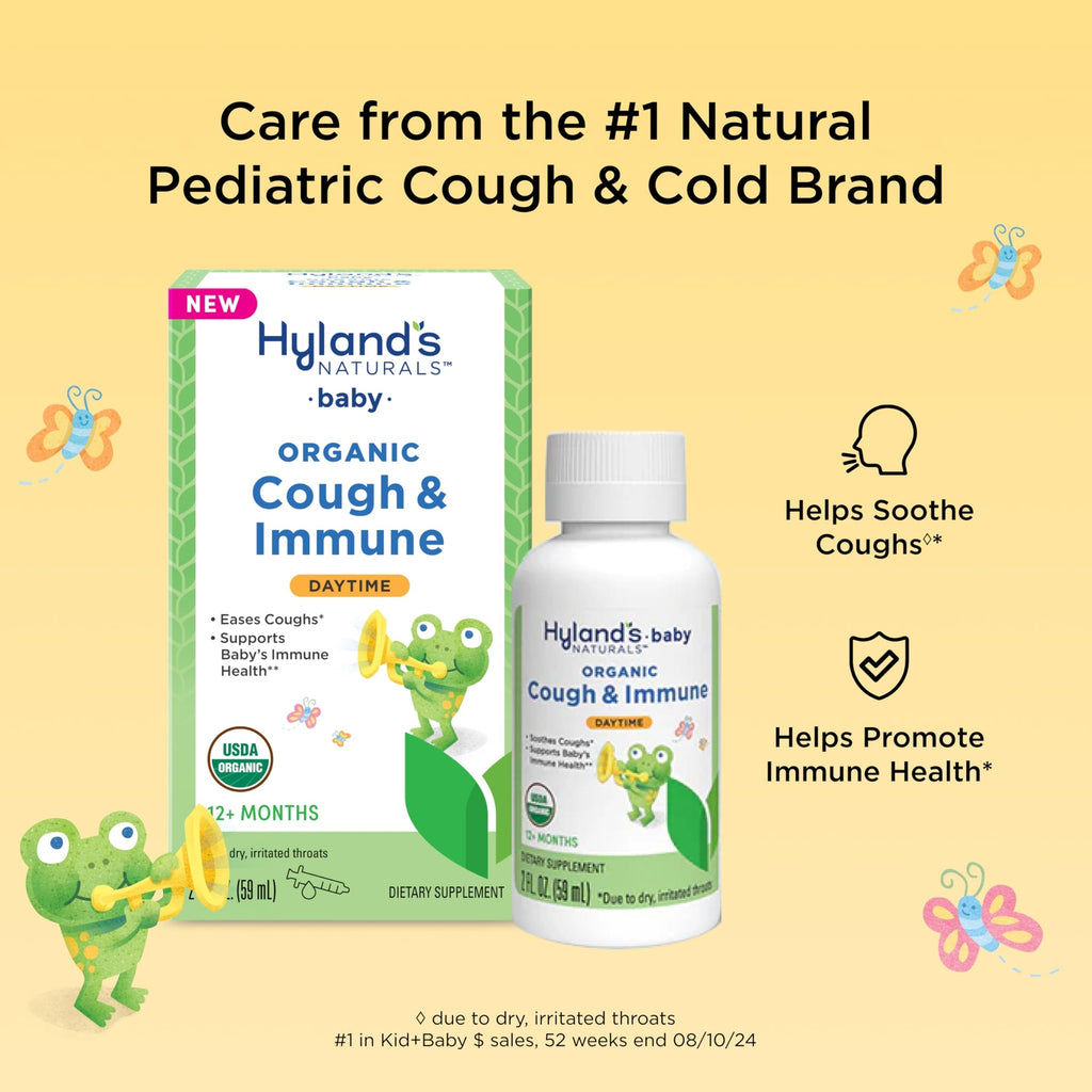 Hyland's Baby Organic Cough Syrup and Immune Support with Agave, Elderberry and