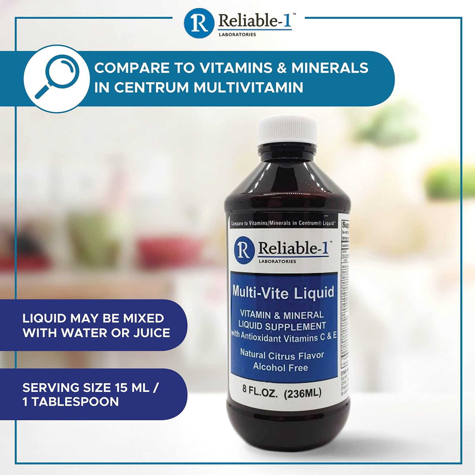Reliable-1 Laboratories Multi-Vite Liquid Multivitamin for Adults Liquid