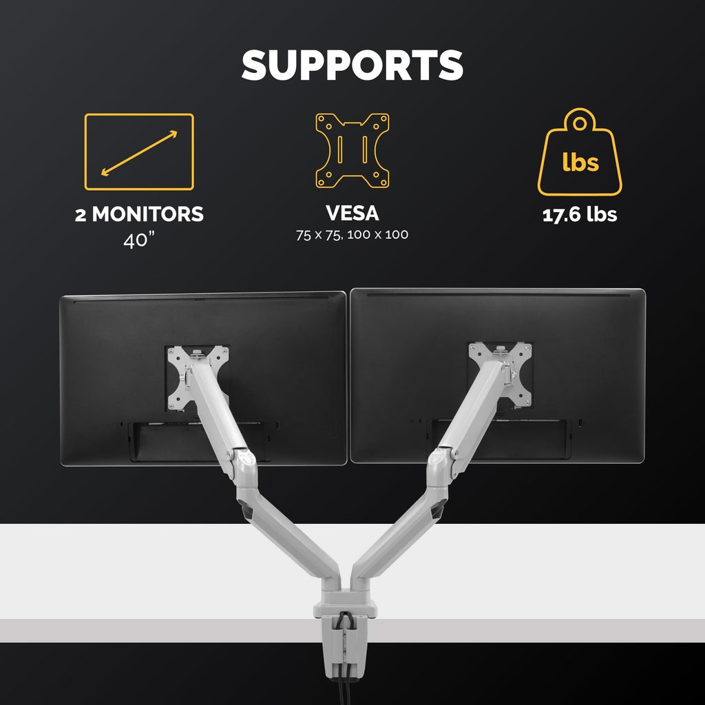 Fellowes Platinum Series Dual Monitor Arm for 40-Inch Monitors, Full Motion,
