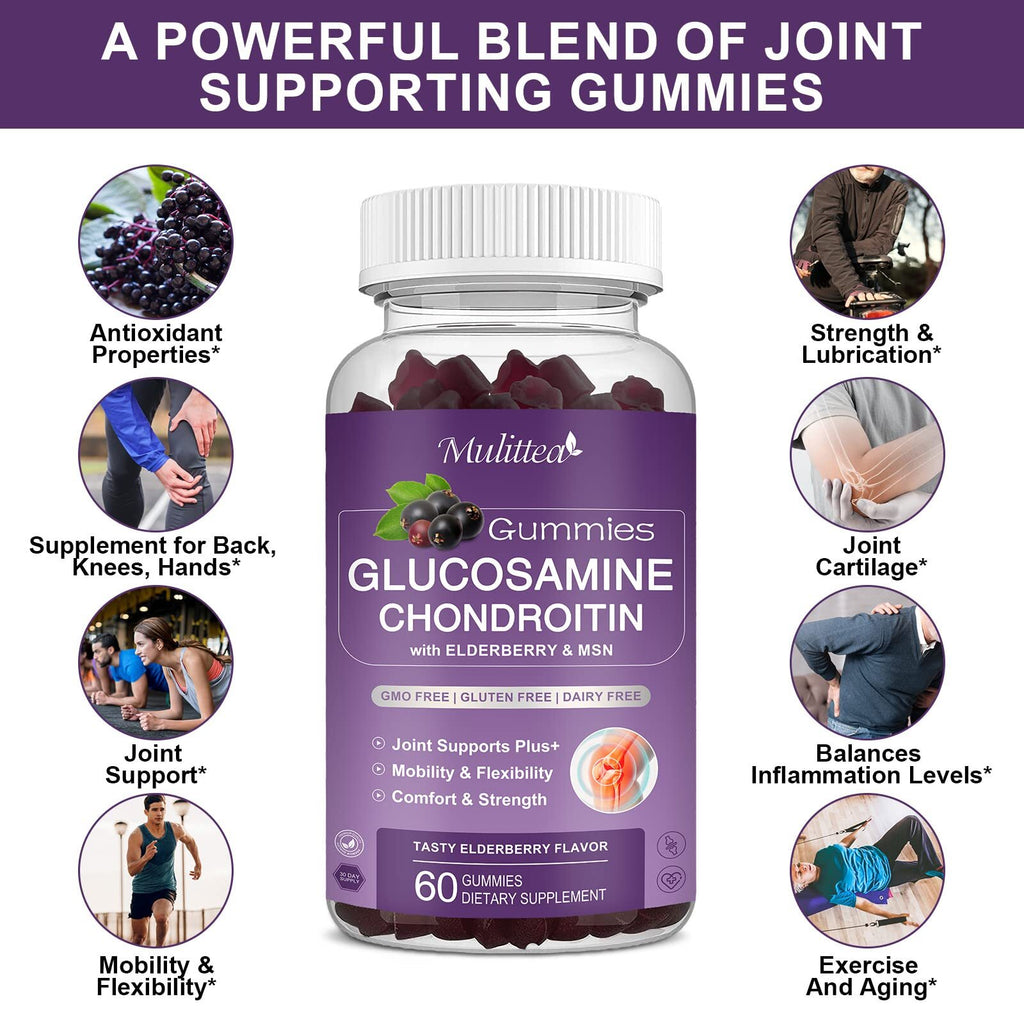 Mulittea Glucosamine Chondroitin Gummies - Extra Strength Joint Support