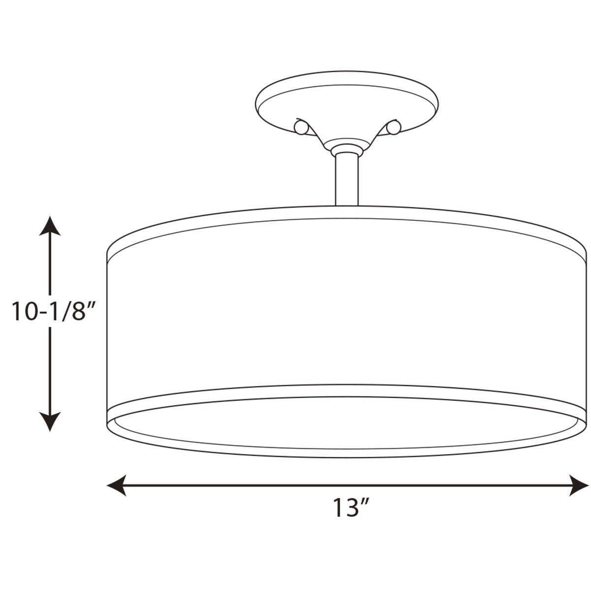 Progress Lighting P3939-09 Inspire Collection 2-Light Semi-Flushmount, Brushed