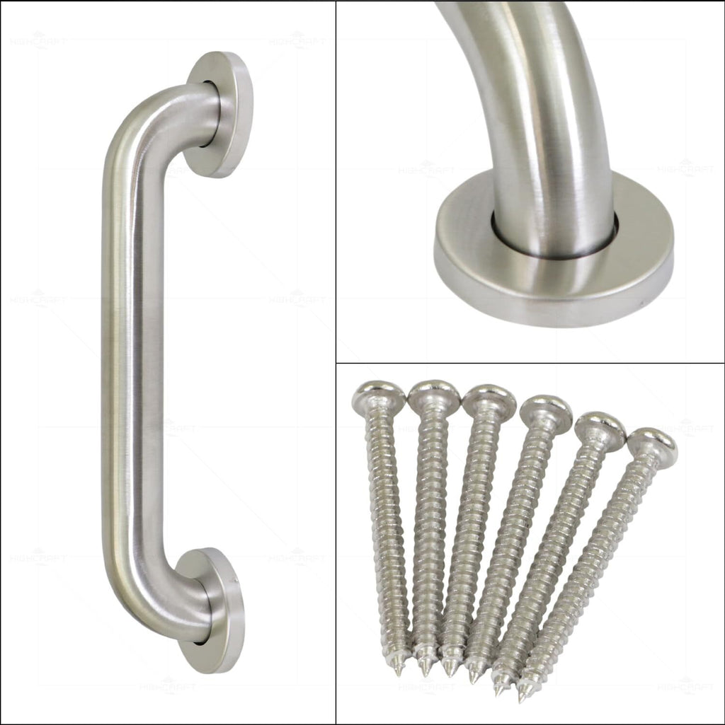 Brushed Metal Grab Bars For Bathroom, Strong Shower Handle And Bath Handle For