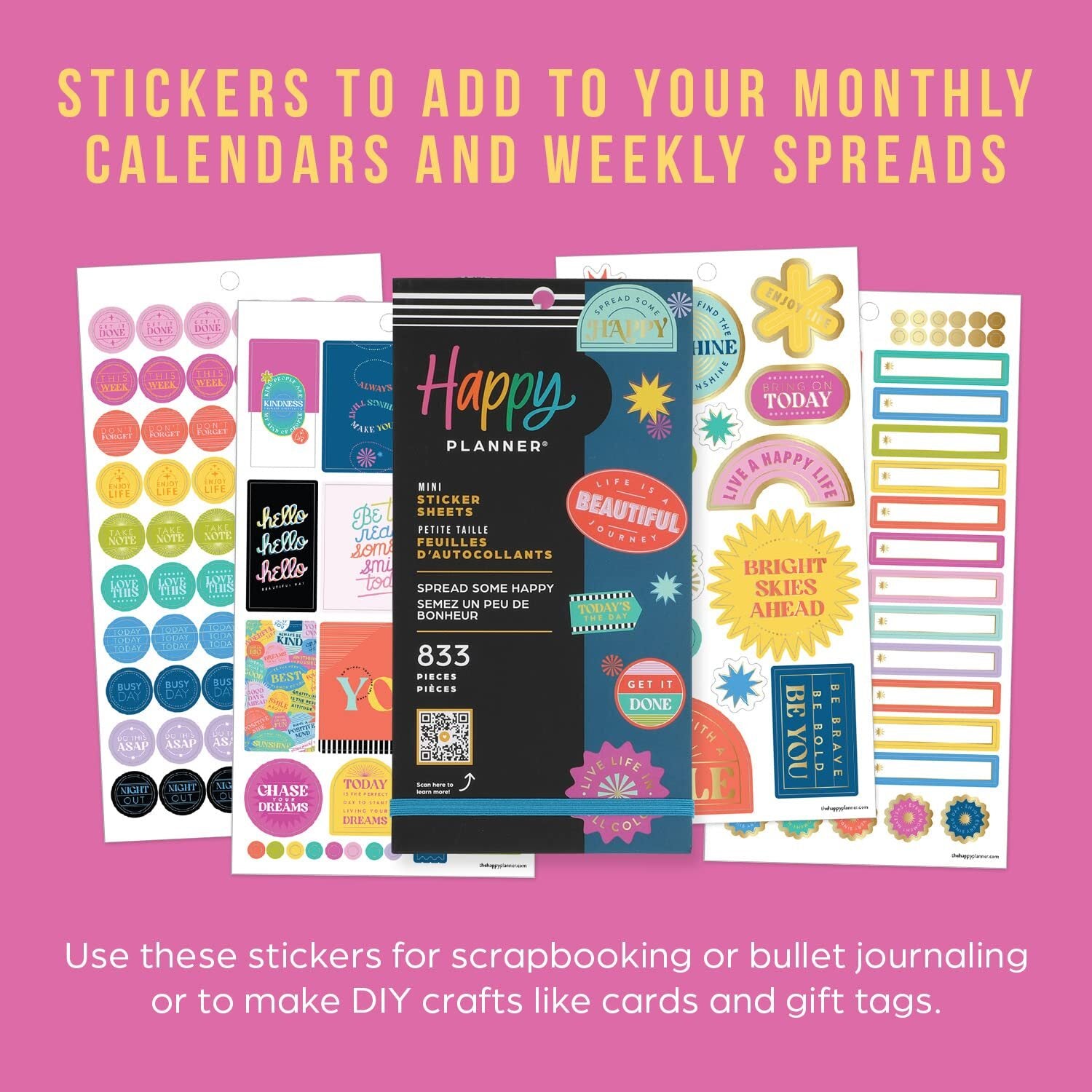 Happy Planner Sticker Pack for Calendars, Journals, and Diary Planners,