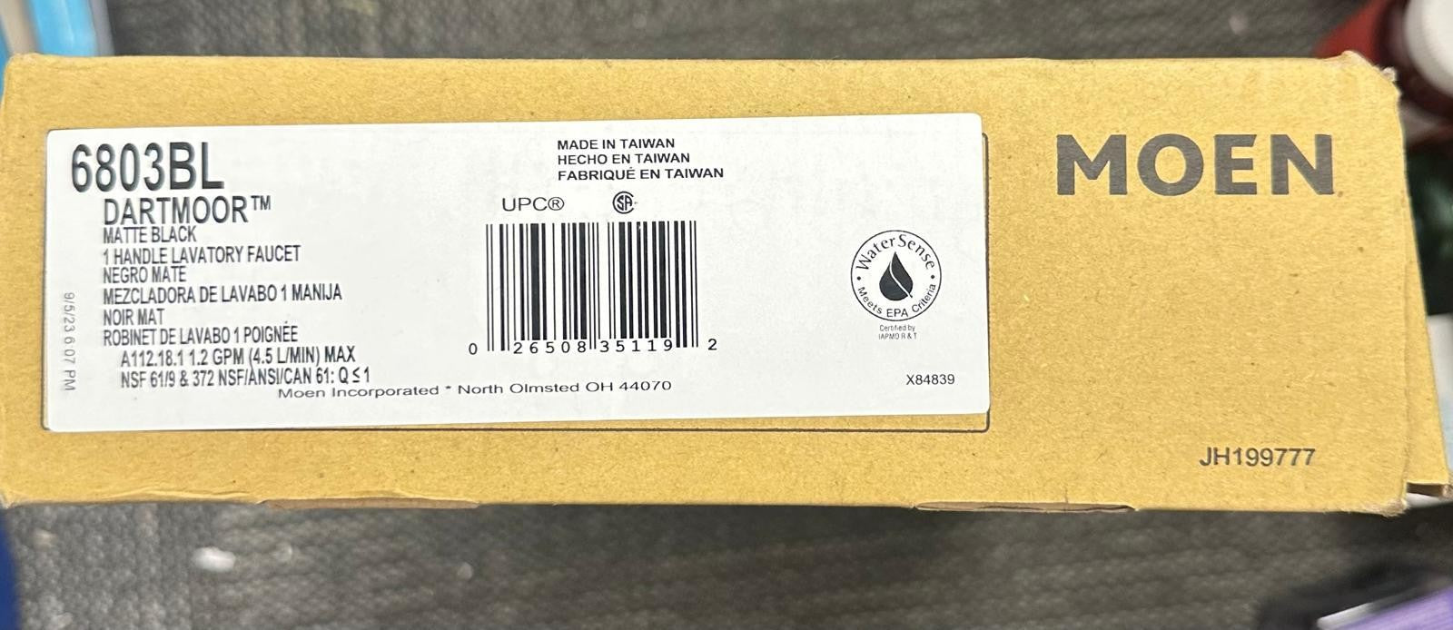 Moen Dartmoor Matte Black Single Handle Bathroom Sink Faucet with Optional