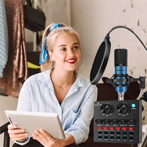 Fealliance Live Sound Card V8 Voice Changer, Dual DSP Noise Reduction Chip,