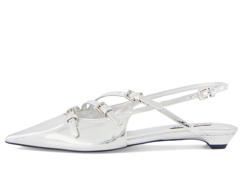Steve Madden Women's Peony Mule, Silver, 8.5