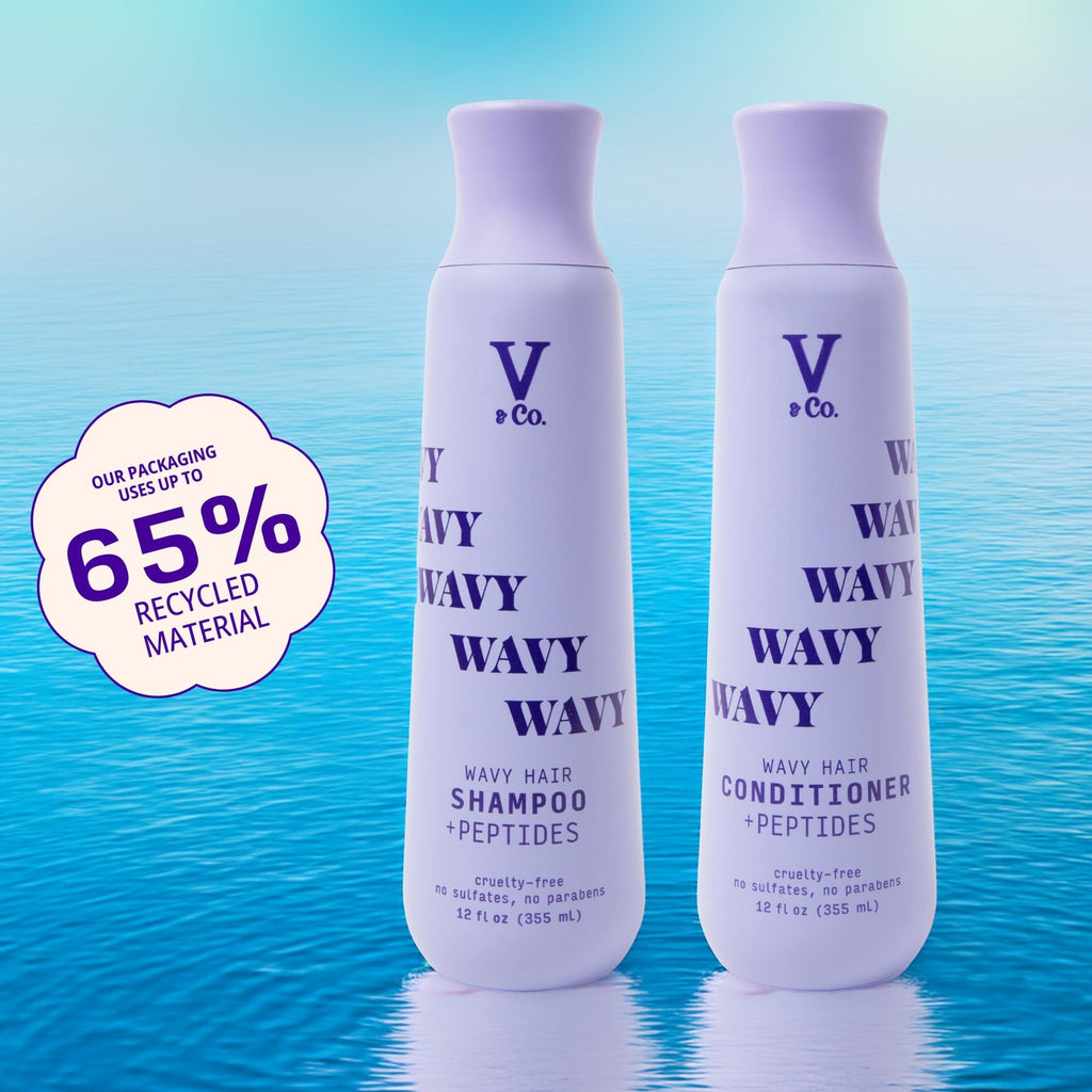 V&Co. Beauty Wavy Hair Nourishing Conditioner with Peptide Technology, 12 oz,