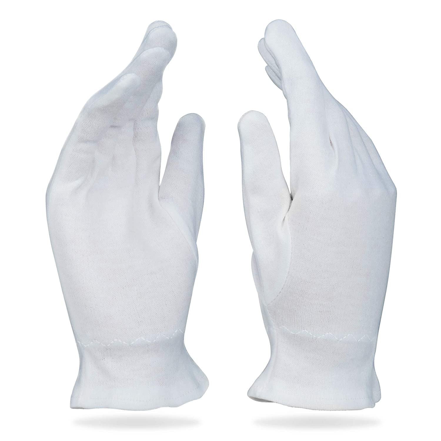 White Gloves Medium (10 pair) - Cotton Gloves for Eczema, Cotton Gloves for Dry