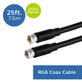 Philips RG6 Dual Shield Coaxial Cable, 25 ft. Ideal for TV Antenna DVR VCR