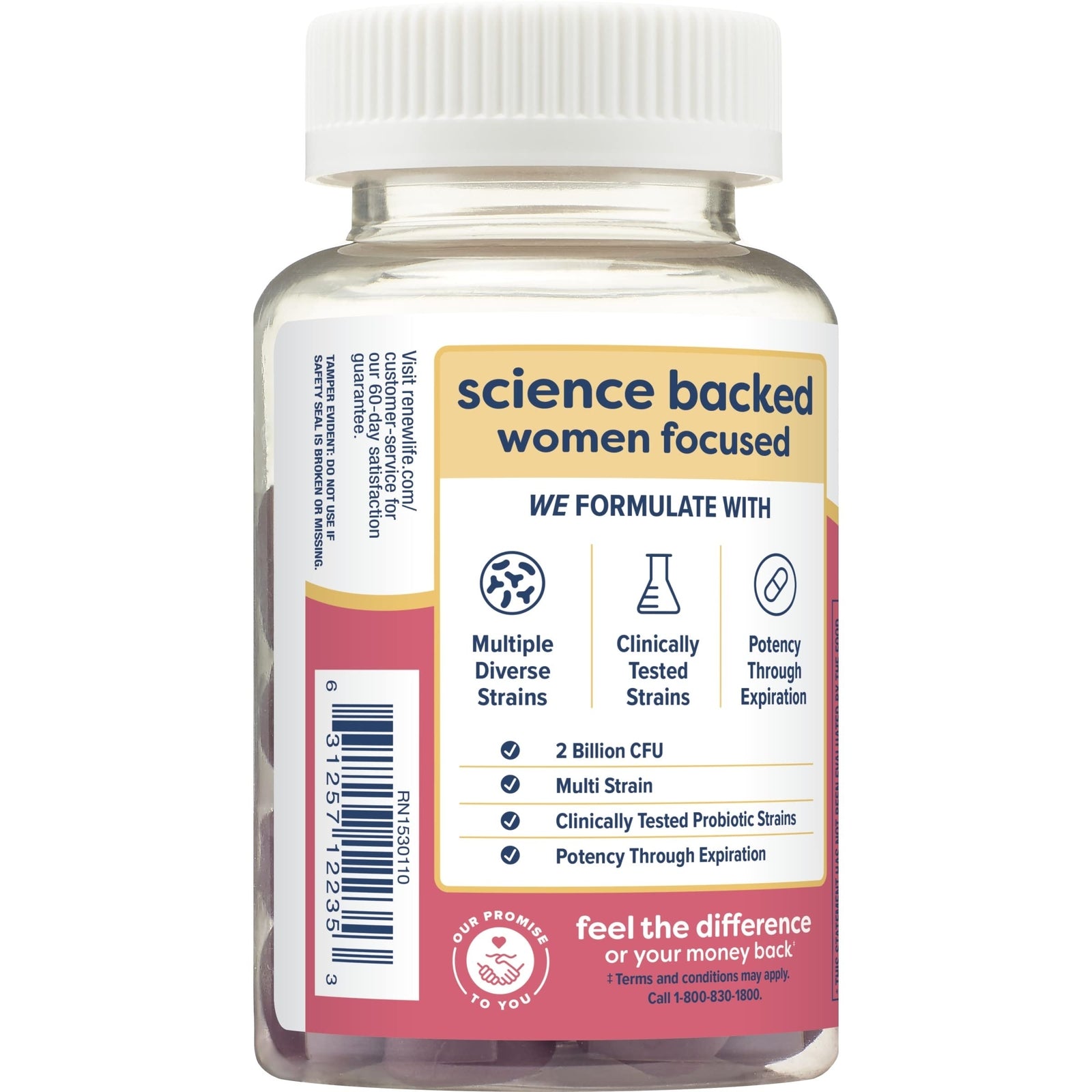 Renew Life Women's Wellness Probiotic Gummies, Probiotic Supplement for Urinary