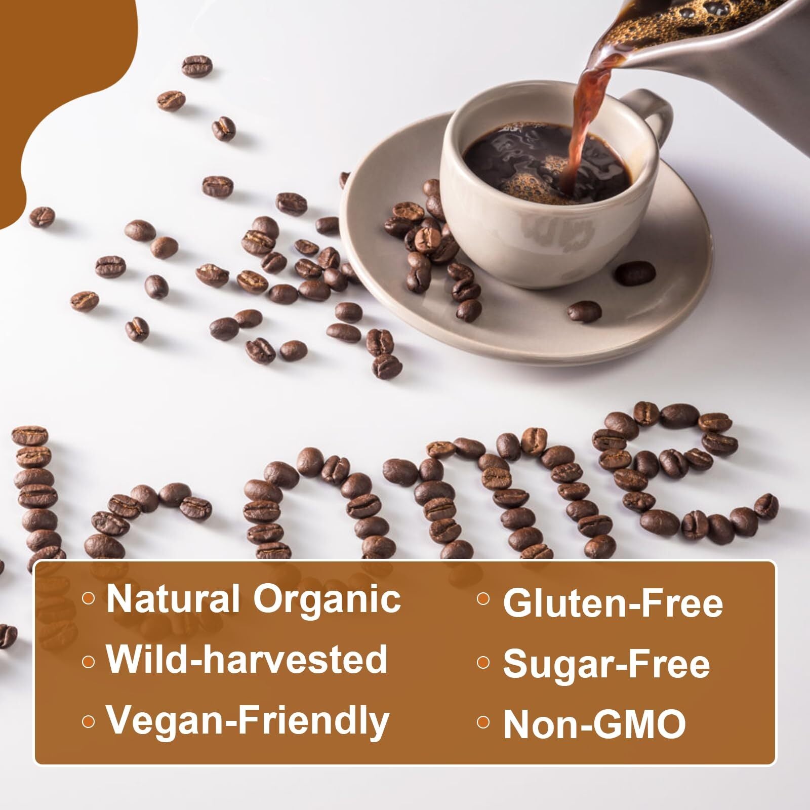 Mushroom Coffee - Lions Mane Mushroom Powder Instant Coffee with Lion's Mane,