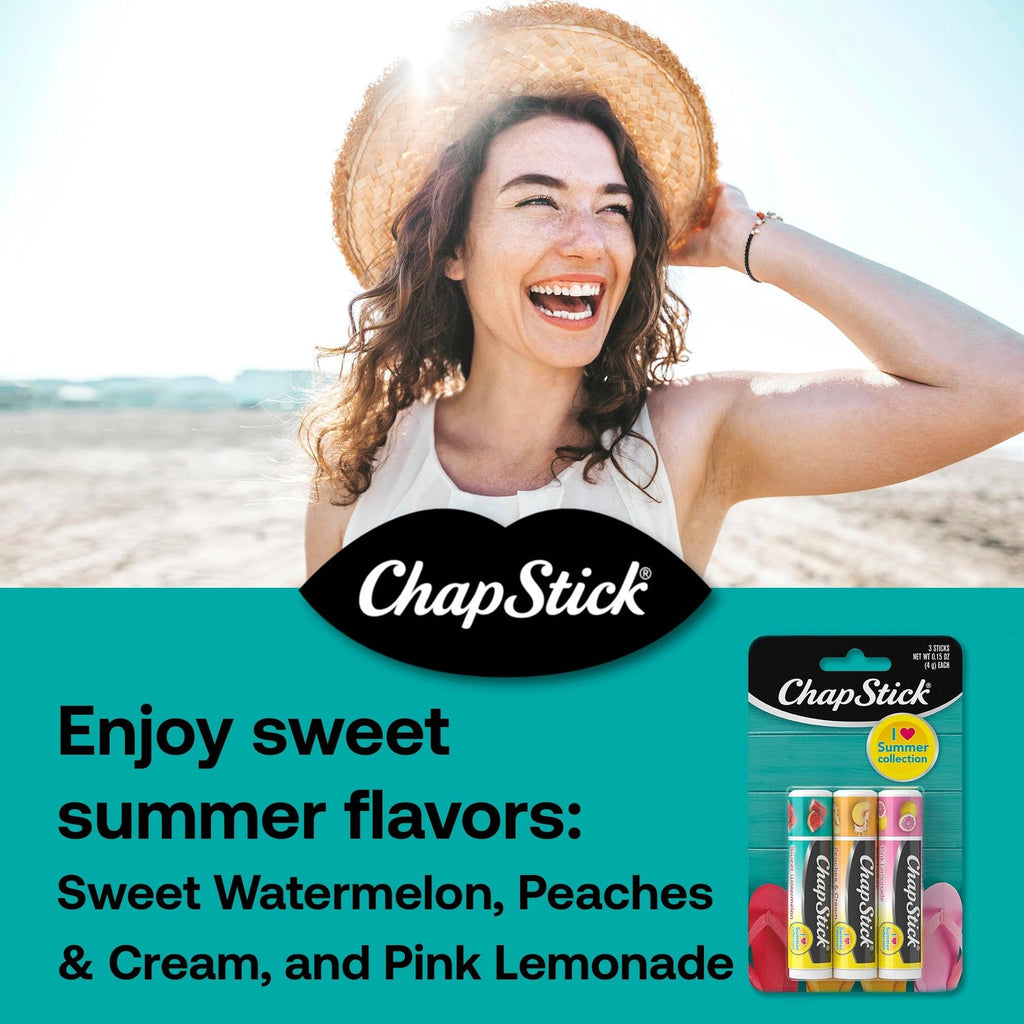 ChapStick Lip Balm, I Love Summer Collection, Variety 3-Pack – Sweet Watermelon,