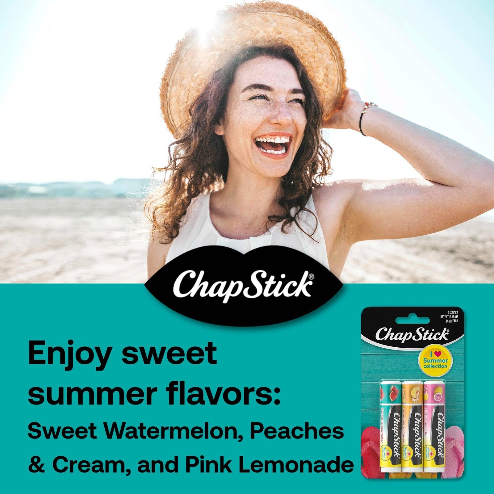 ChapStick Lip Balm, I Love Summer Collection, Variety 3-Pack – Sweet Watermelon,