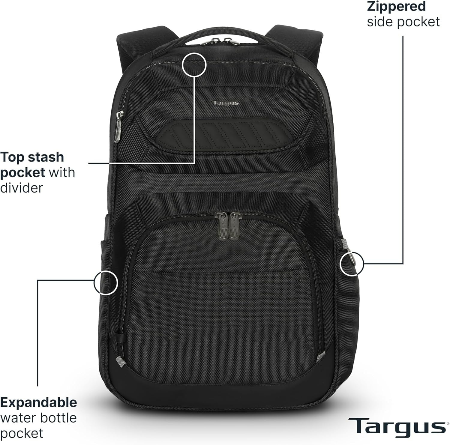 Targus Legend IQ TSB705US Laptop Backpack Travel Bag Fits up to 16" Black