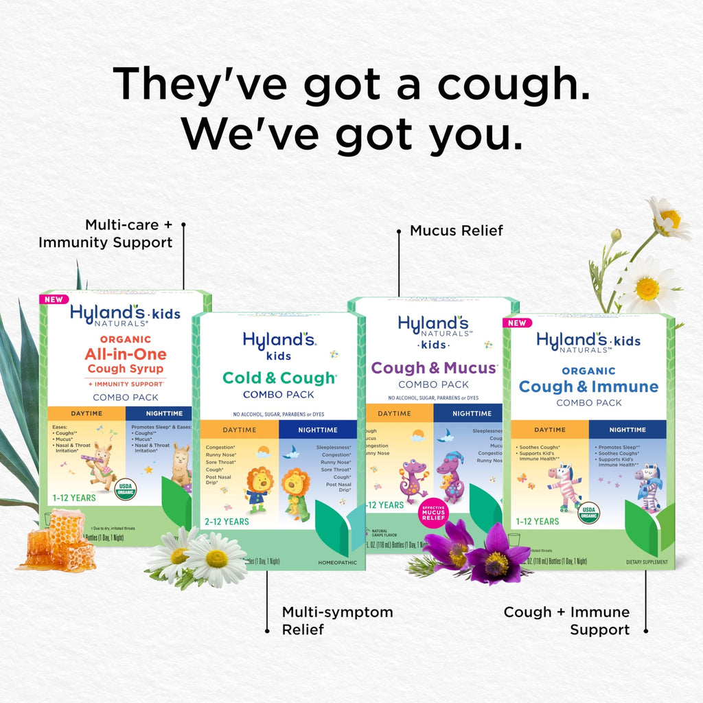 Hyland's Kids Nighttime Organic Cough Syrup and Immune Support with Agave,