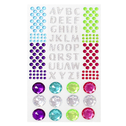 ArtSkills Peel & Stick Letters Gem Stickers, 1-Pack, Assorted Colors