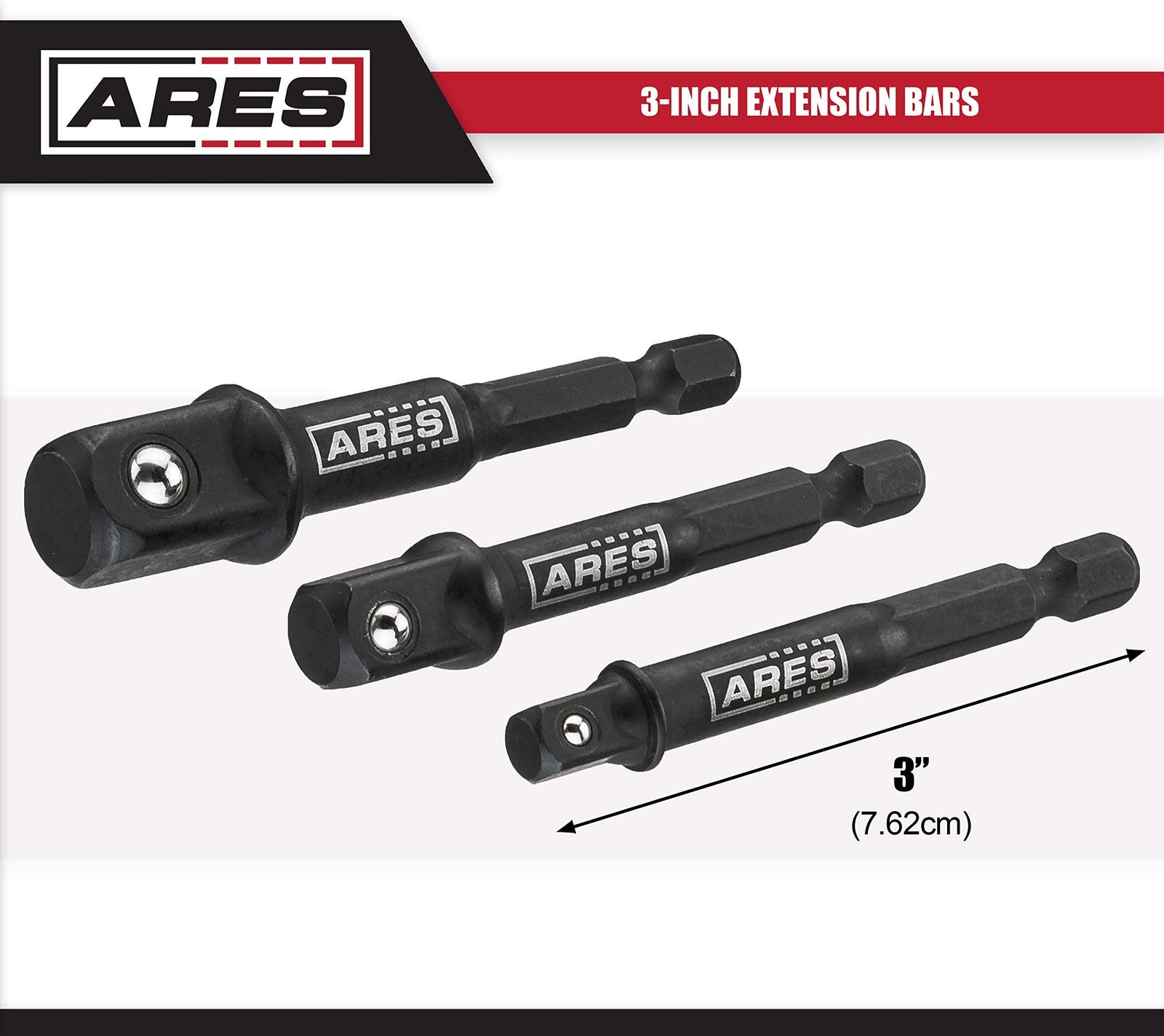 ARES 70000-3-Inch Impact Grade Socket Adapter Set - Turns Impact Drill Driver