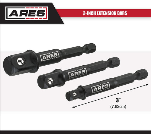 ARES 70000-3-Inch Impact Grade Socket Adapter Set - Turns Impact Drill Driver