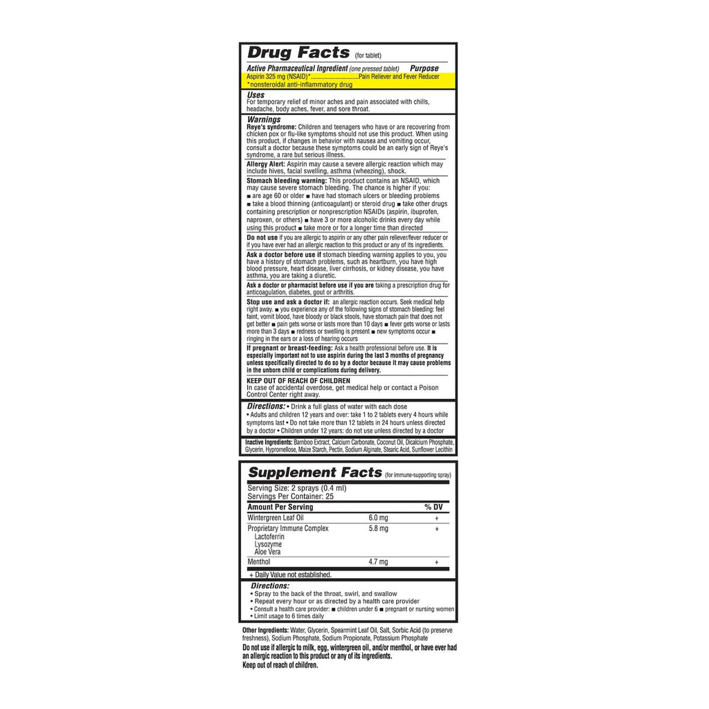 Biovanta Cold and Flu Relief Kit Plus Immune Support, Soothing Throat Spray,