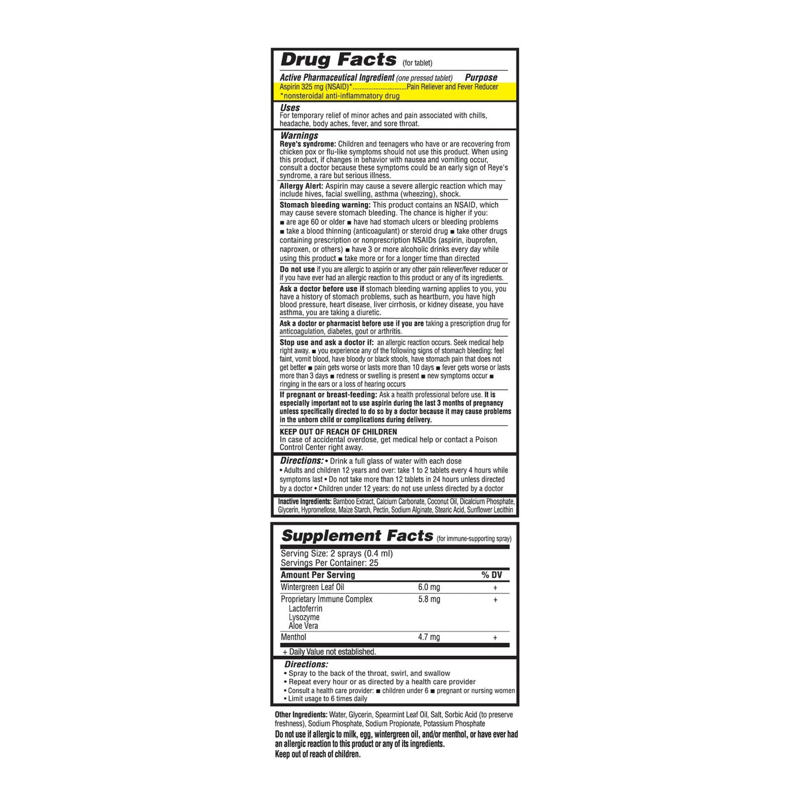 Biovanta Cold and Flu Relief Kit Plus Immune Support, Soothing Throat Spray,