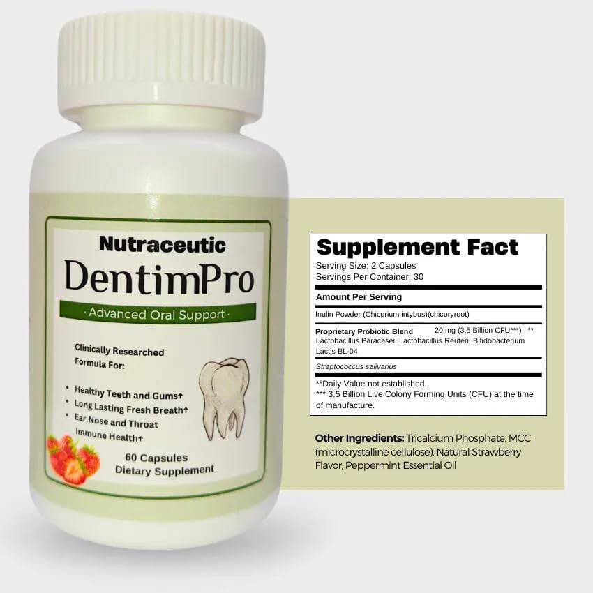 DentimPro Oral Support ⁠Healthy Teeth and Gums, Long Lasting Fresh Breath, Ear.