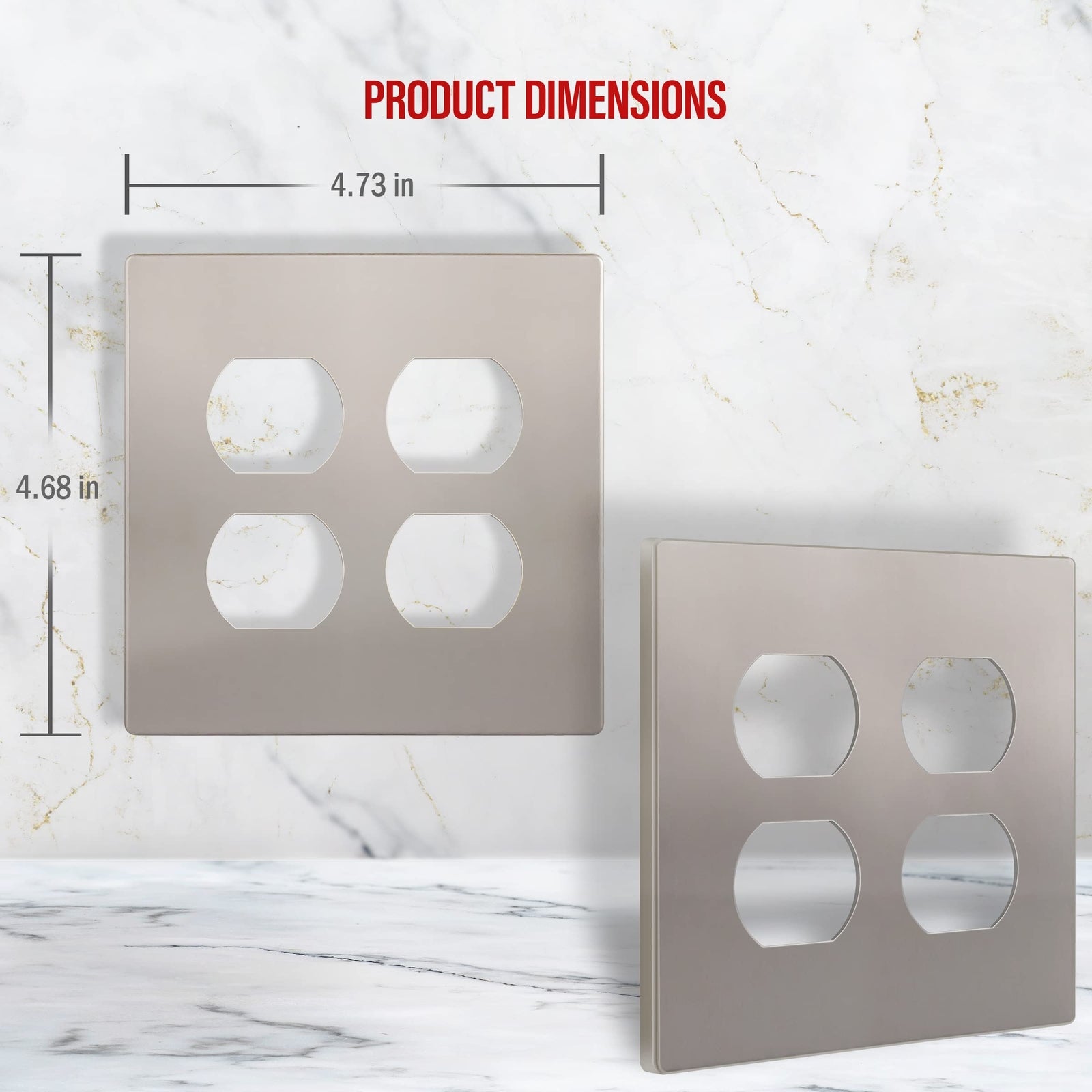 ENERLITES Elite Series Duplex Outlet Receptacle Cover, Two Gang Screwless Wall