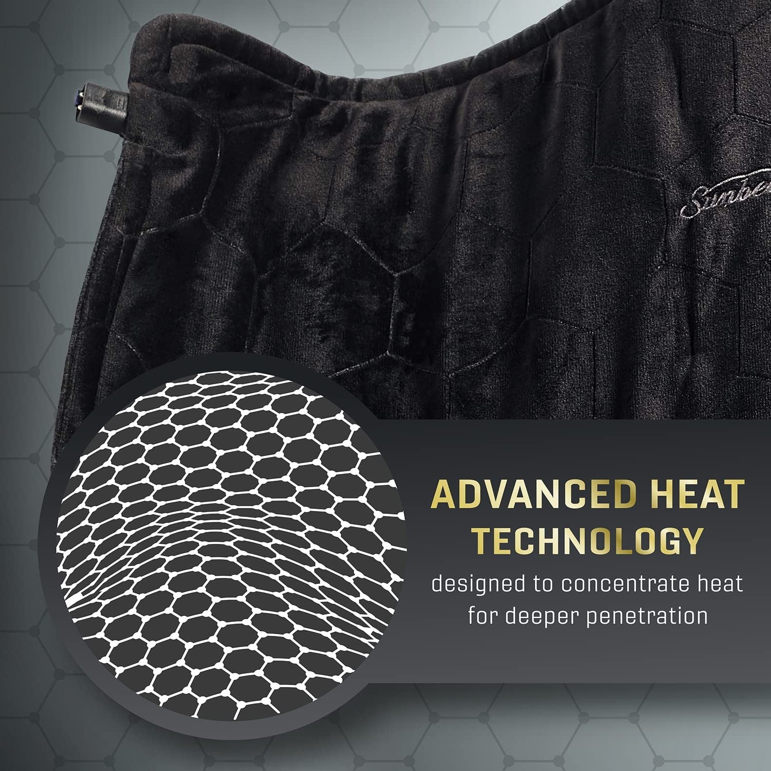 Sunbeam AdvancedHeat King-Sized Heating Pad, Sunbeam Heating Pad for Tough Pain