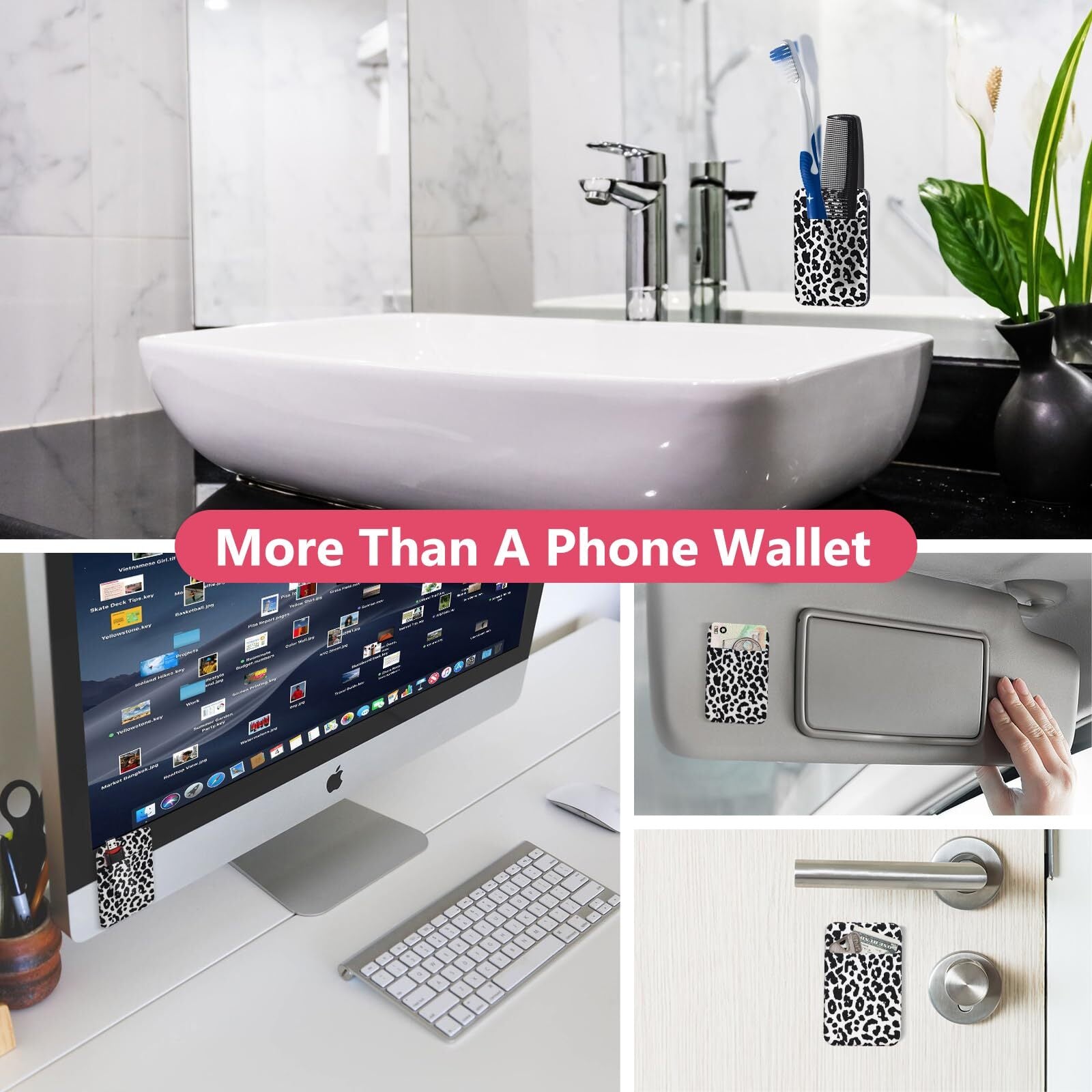 Vigdit 2Pack Adhesive Cell Phone Pocket,Credit Card Holder for Back of
