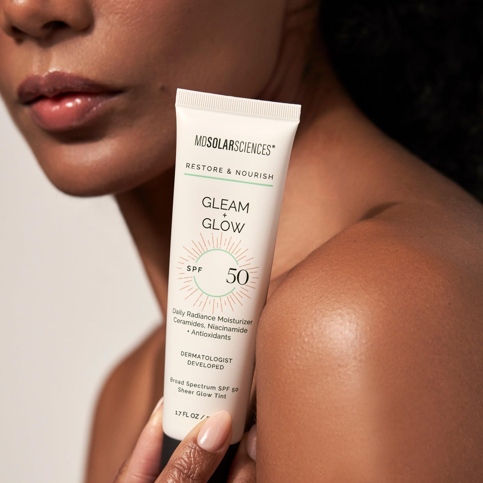 MDSolarSciences Gleam + Glow Sunscreen SPF 50 | Sheer Glow Tinted Moisturizer