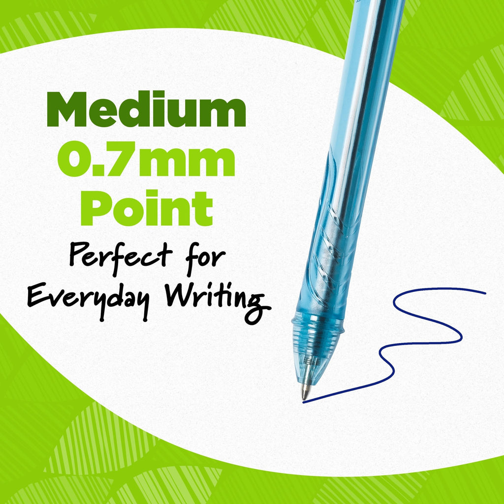 BIC Ecolutions Ocean-Bound Plastic Gel Pens, Medium Point (1.0mm), 12-Count