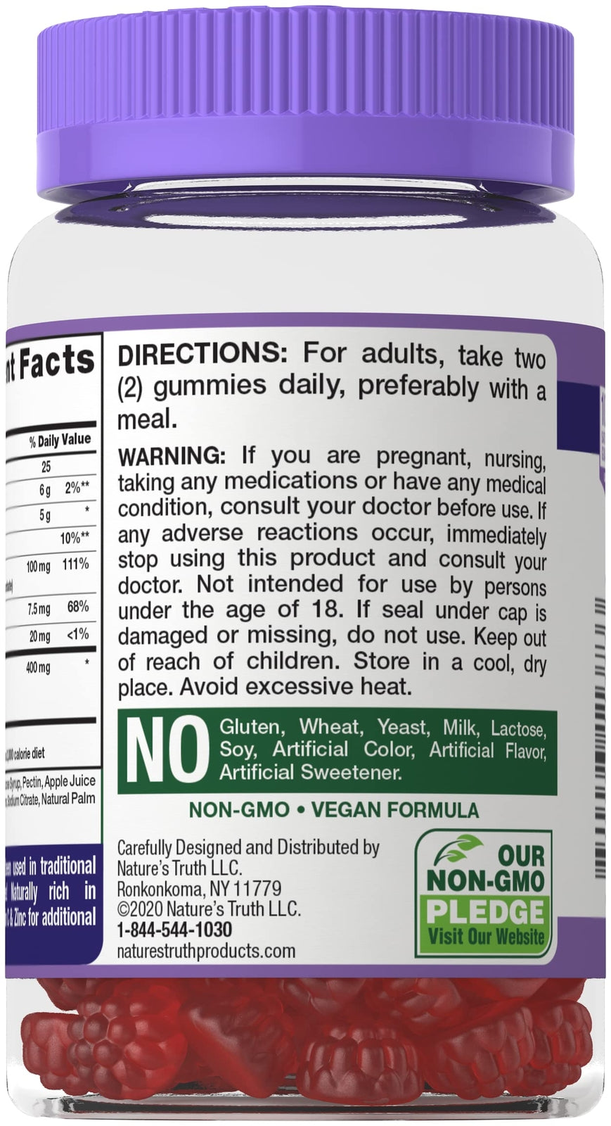 Nature's Truth Sambucus Black Elderberry Gummies 50 Count(Pack of 1)