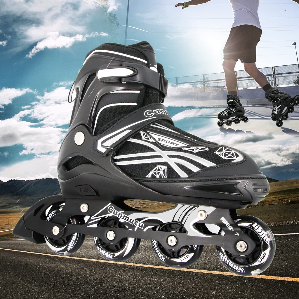 Cunmucu Adjustable Roller Blades Skates for Girls Boys Kids with All