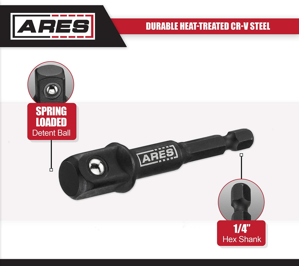 ARES 70000-3-Inch Impact Grade Socket Adapter Set - Turns Impact Drill Driver
