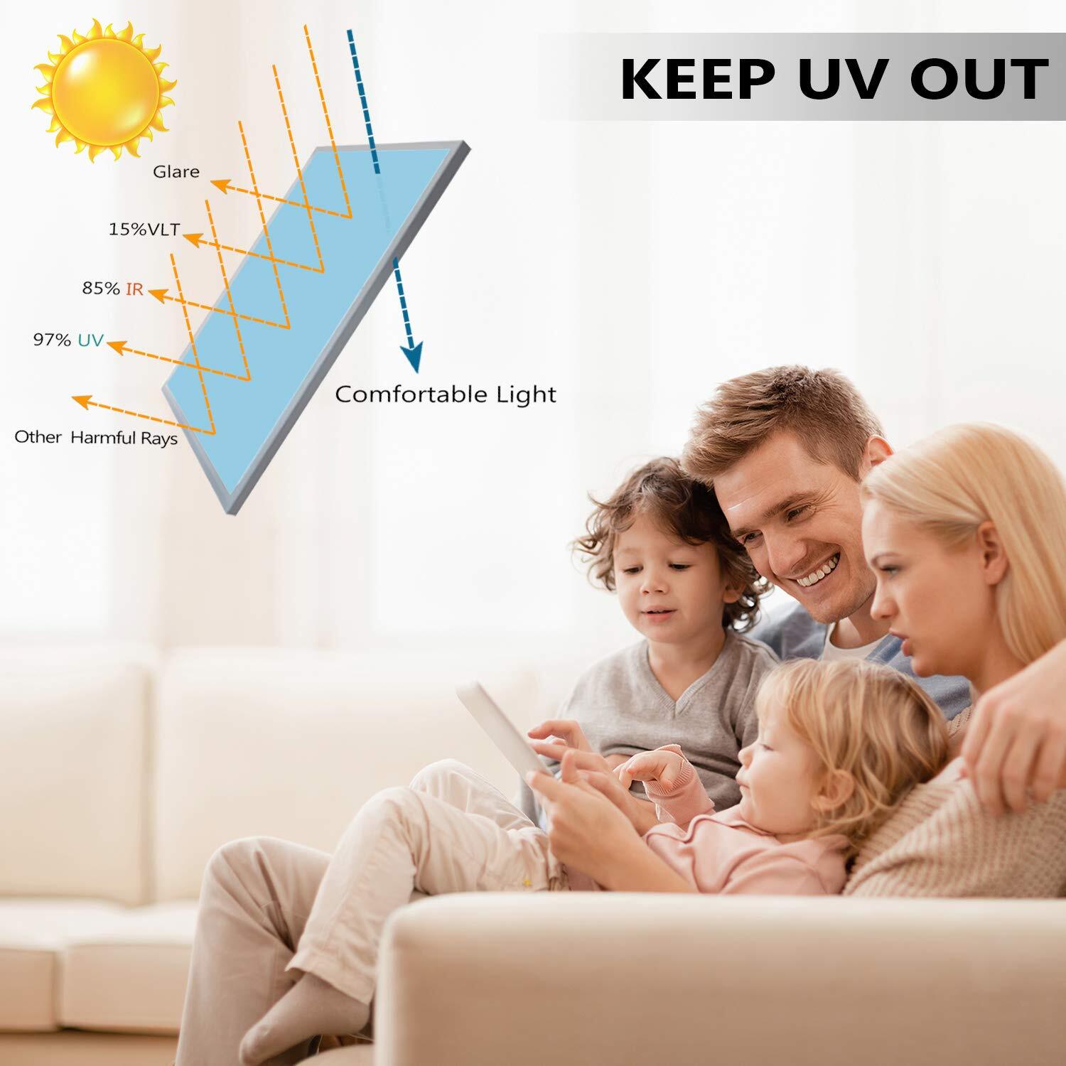 HooTown Window Tint for Home One Way Window Film Heat Control Anti UV Window ...