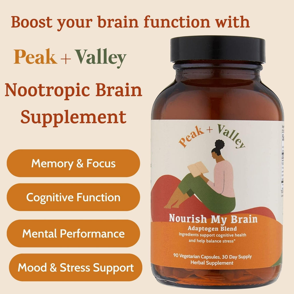 Peak + Valley Nootropic Brain Support Supplement for Memory & Focus with Lion's
