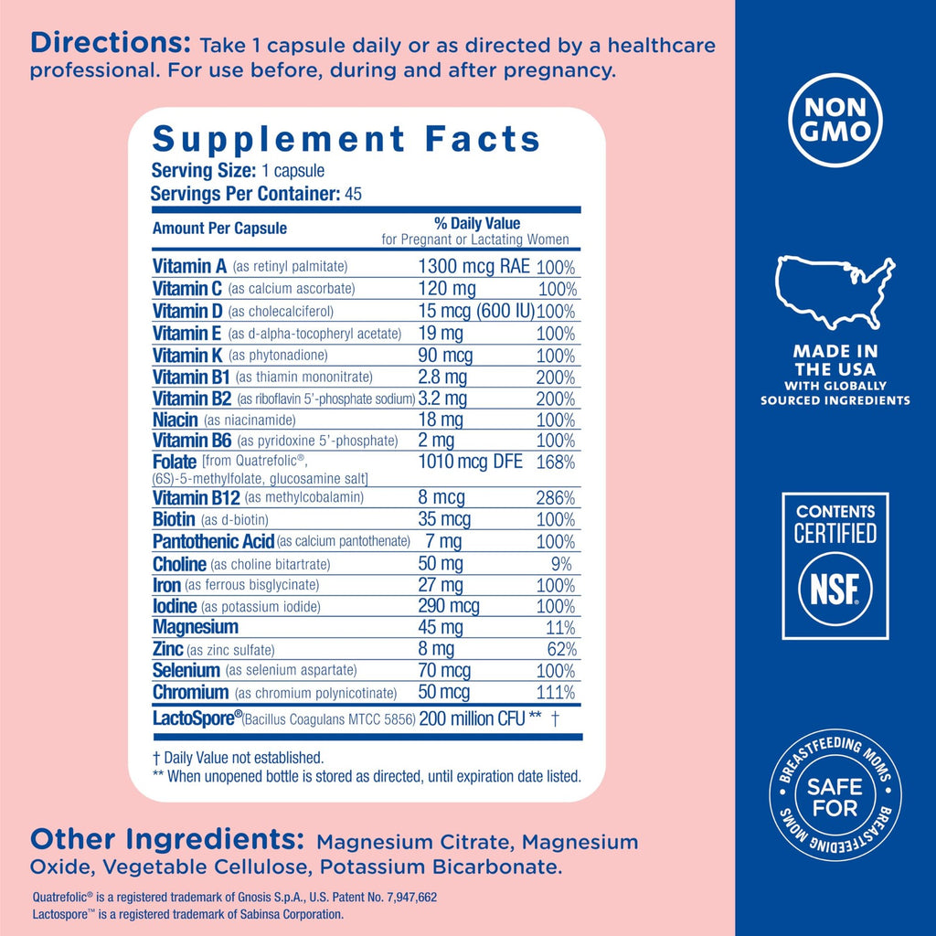 Mommy's Bliss Prenatal Multivitamin with Iron and Folic Acid, Supports Baby