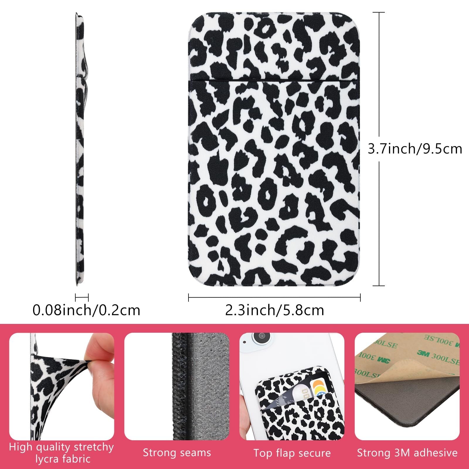 Vigdit 2Pack Adhesive Cell Phone Pocket,Credit Card Holder for Back of