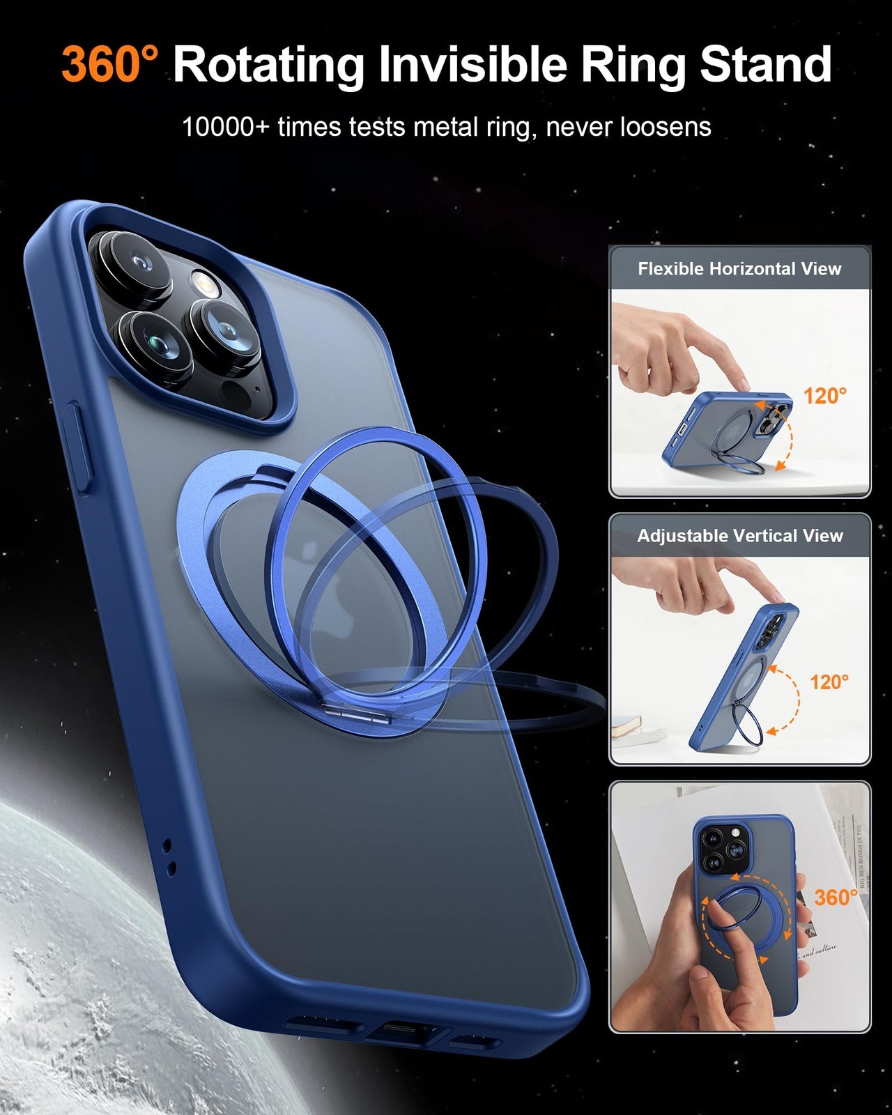 Meifigno 360° LoopStand Series Designed for iPhone 15 Pro Case with Stand,