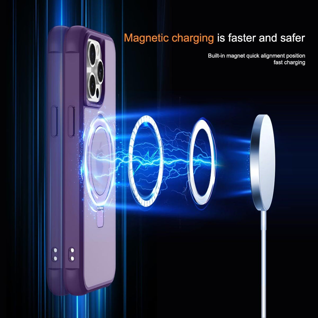 CHAOFEnG Magnetic Compatible with iPhone 15 Pro Max Case with Stand [Military