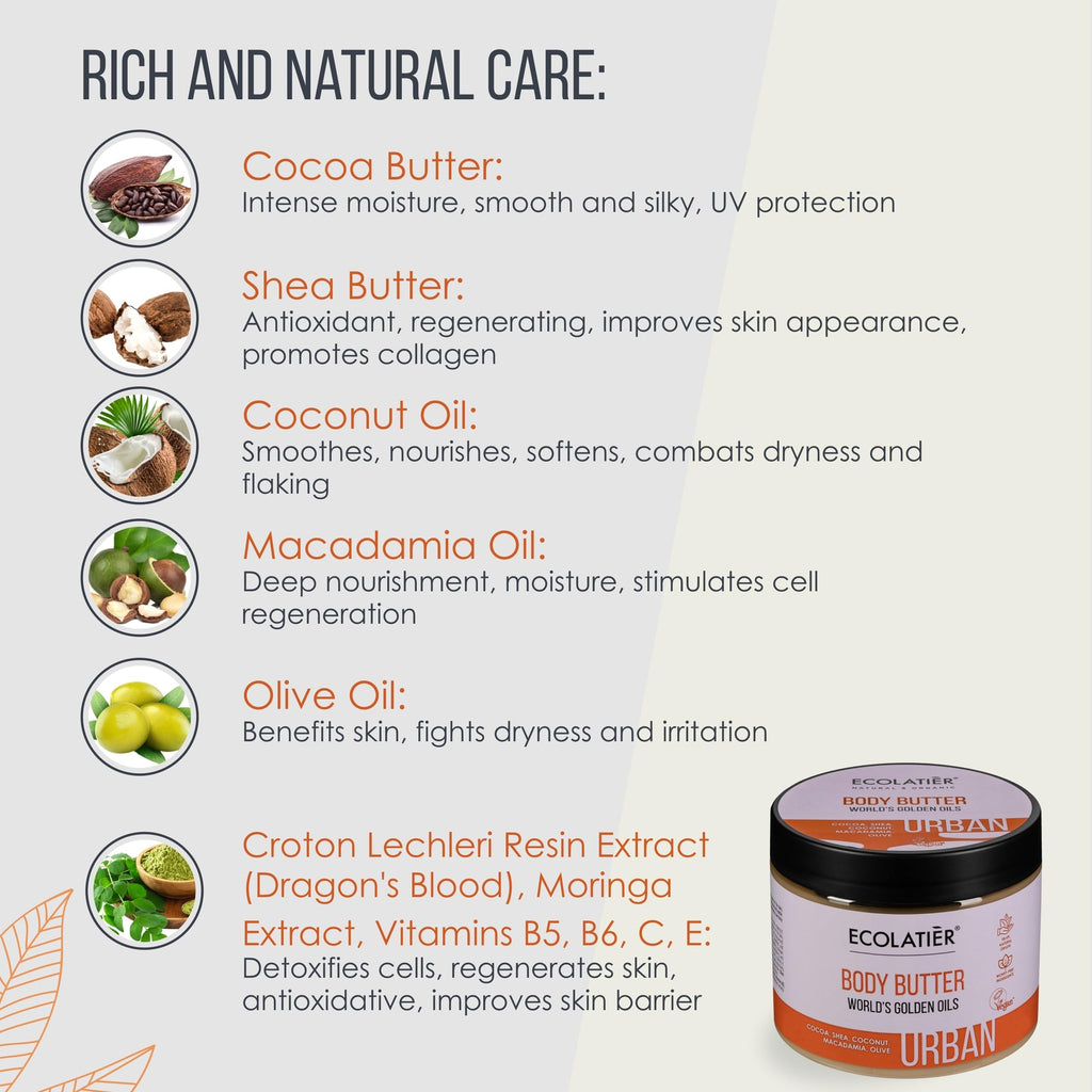 Body Butter with World's Golden Oils - 98% Natural, Body Lotion For Dry Skin