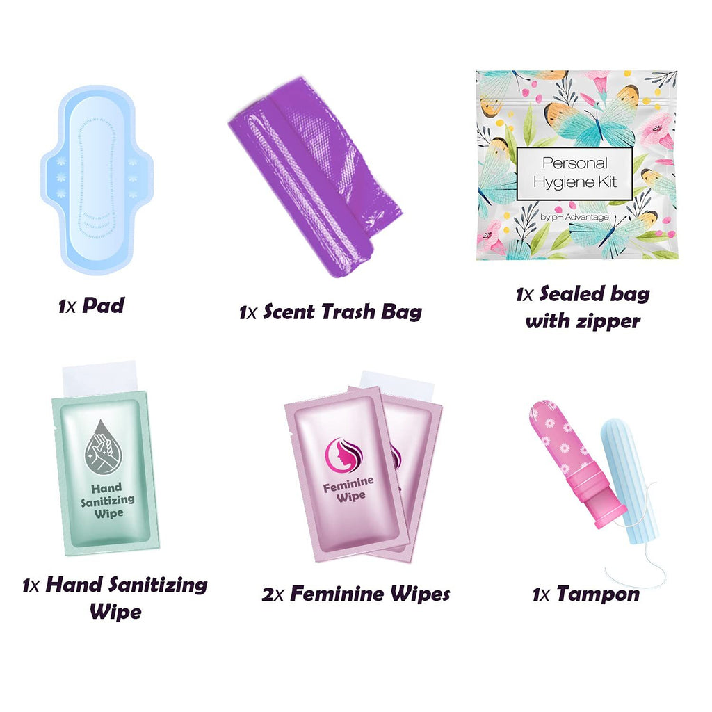 Butterfly Style Menstrual Kit All-in-One 60 Pack | Convenience on The Go |