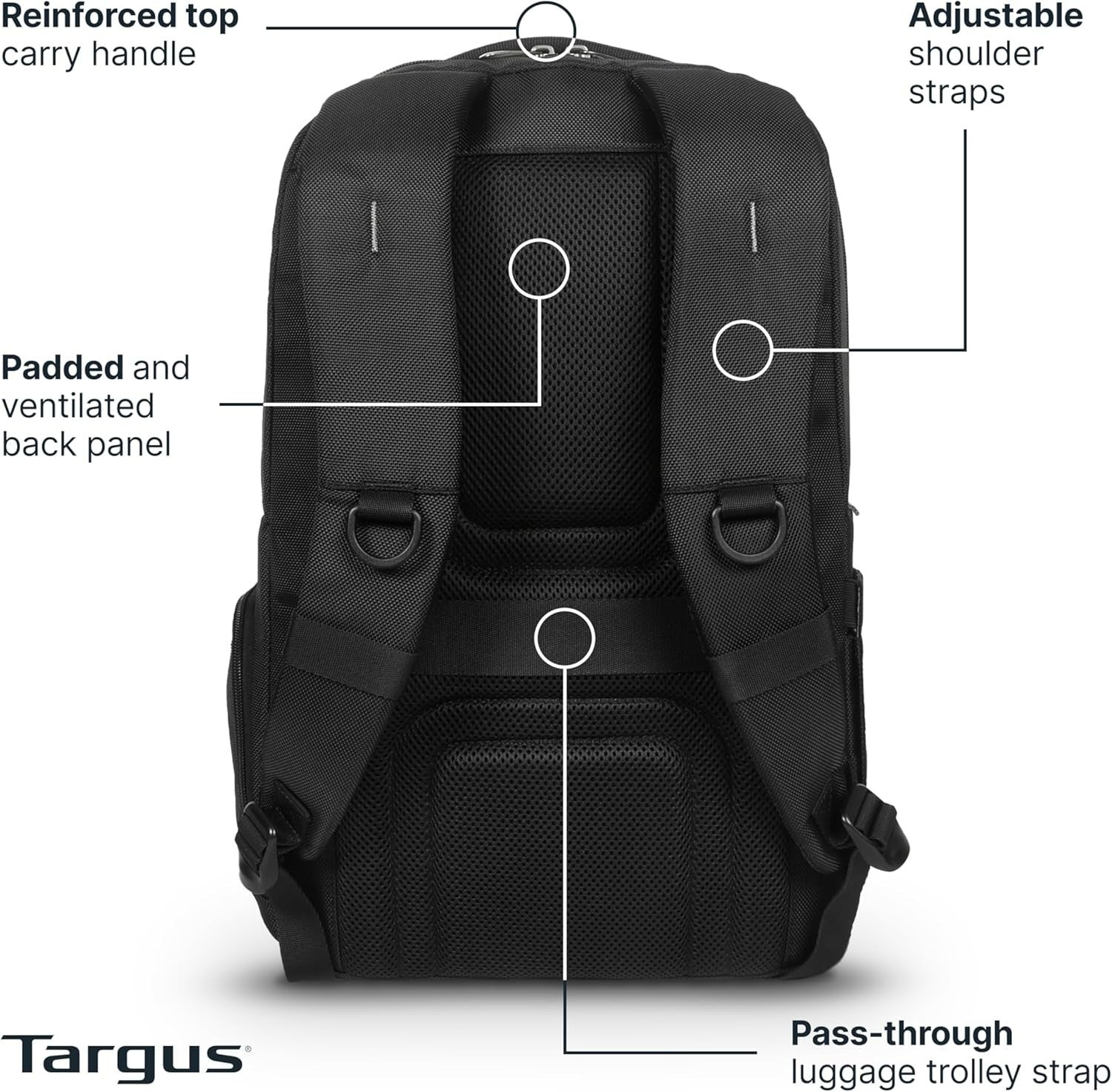 Targus Legend IQ TSB705US Laptop Backpack Travel Bag Fits up to 16" Black