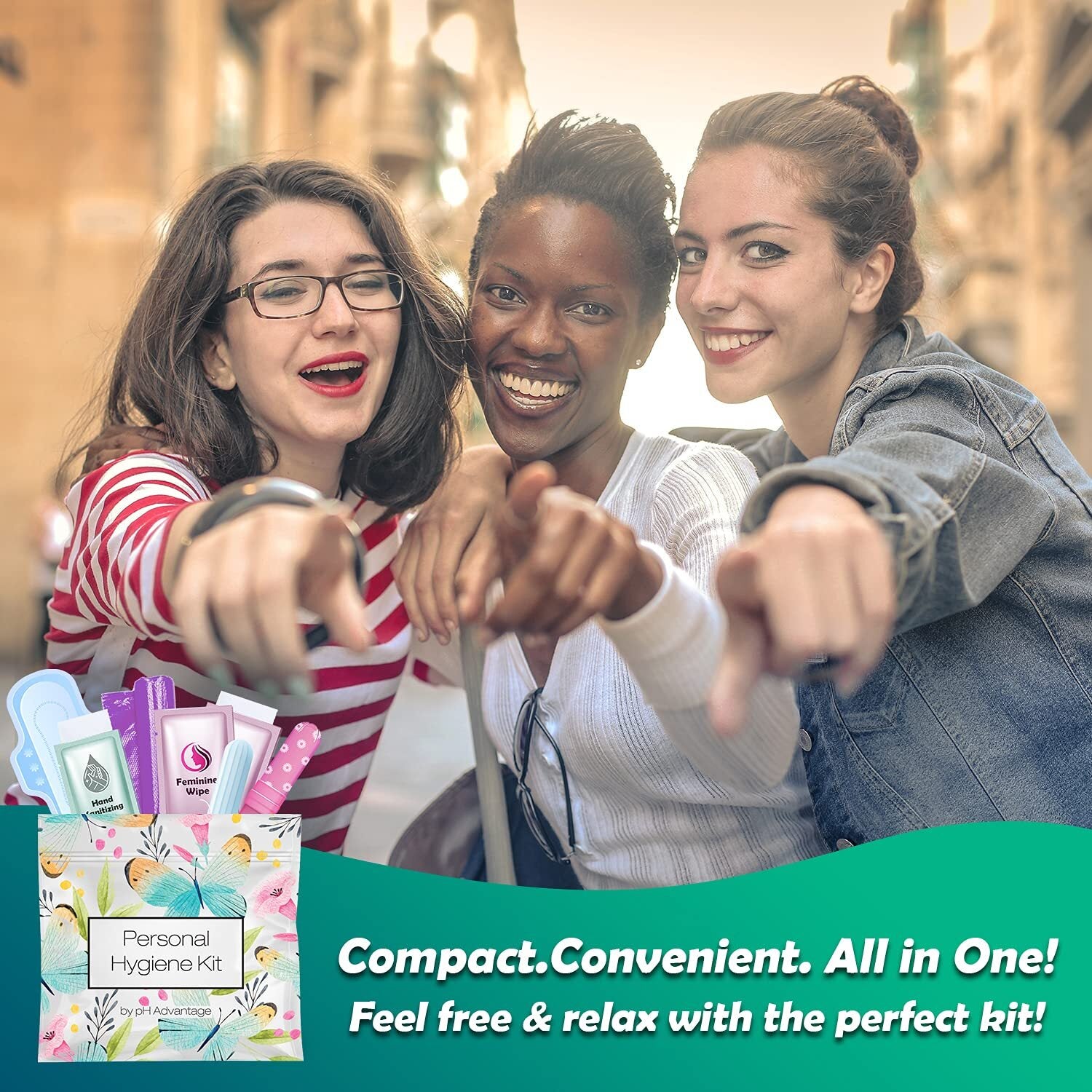 Butterfly Style Menstrual Kit All-in-One 60 Pack | Convenience on The Go |