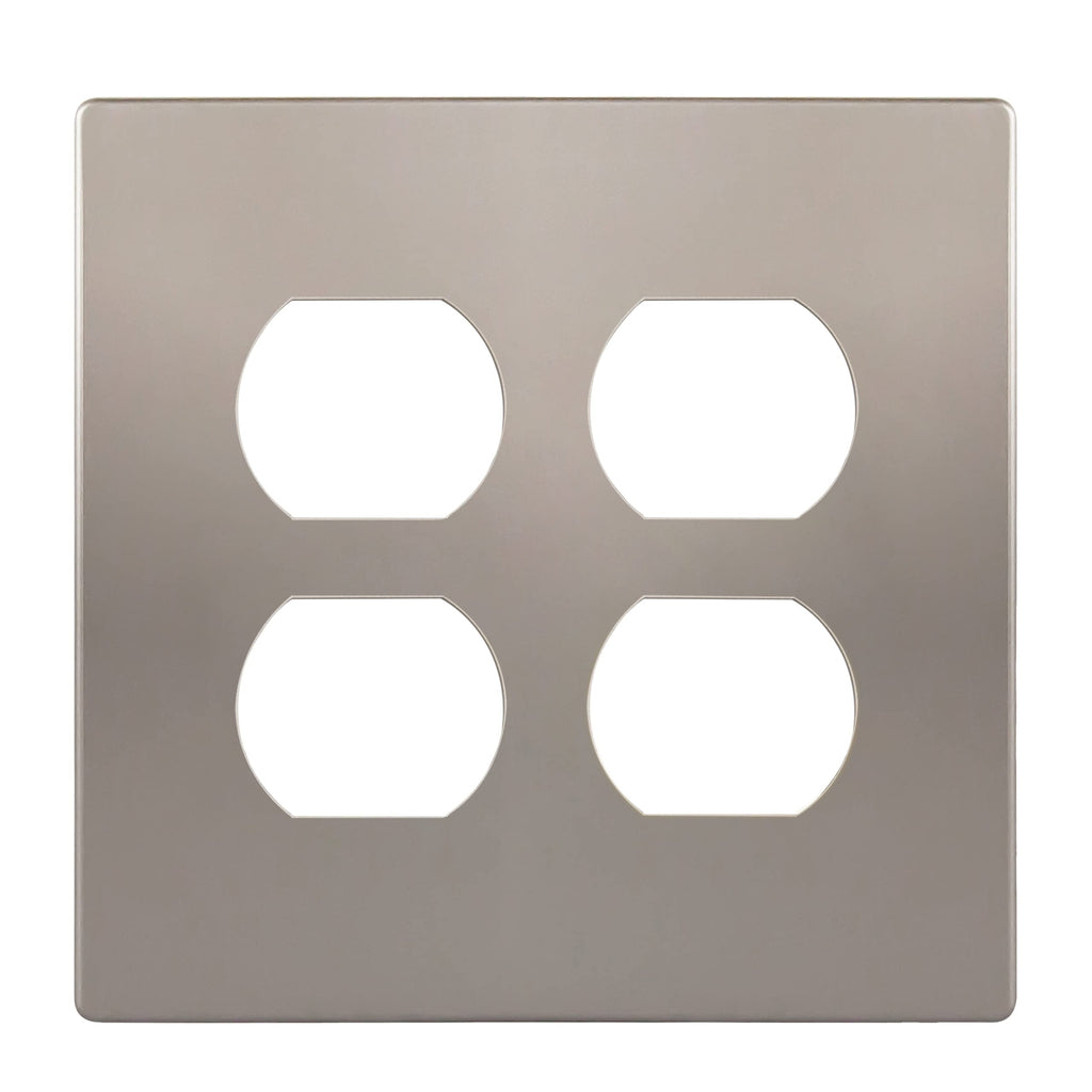 ENERLITES Elite Series Duplex Outlet Receptacle Cover, Two Gang Screwless Wall