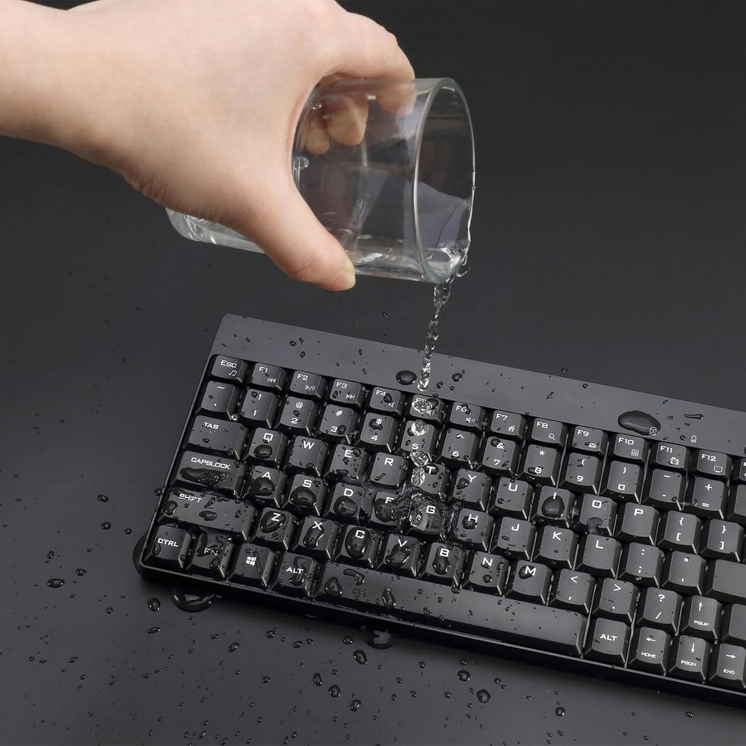 Adesso WKB-1100CB Wireless Spill Resistant Mini Keyboard and Mouse Combo