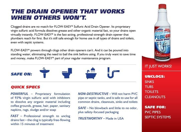 PROLINE Chemical & Plastics FE20 Drain Opener, 20 oz