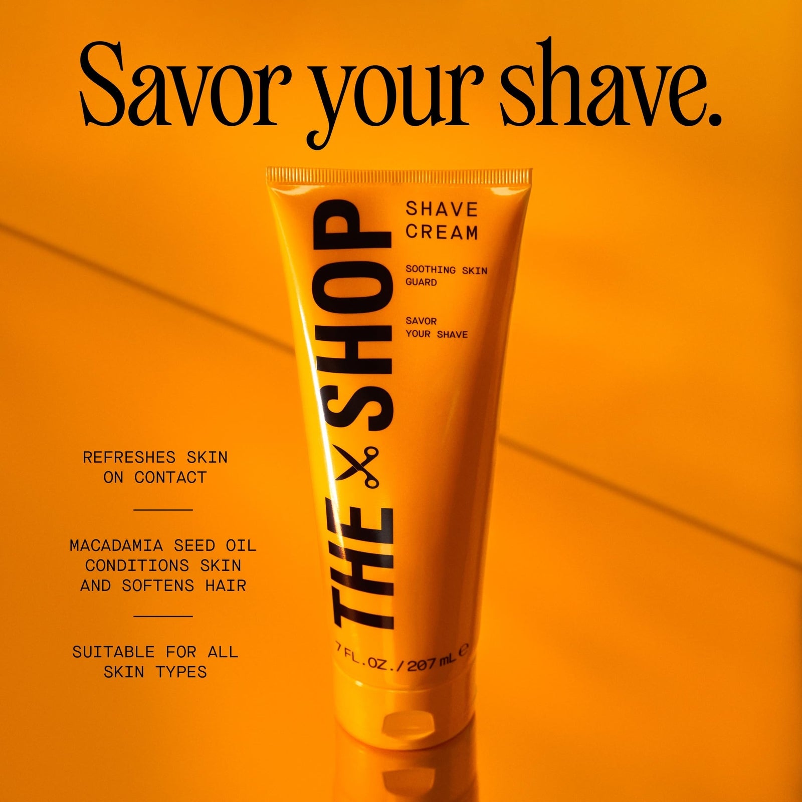The Shop Men's Soothing Shave Cream, Ultra-Rich Lather for All Skin Types, Helps