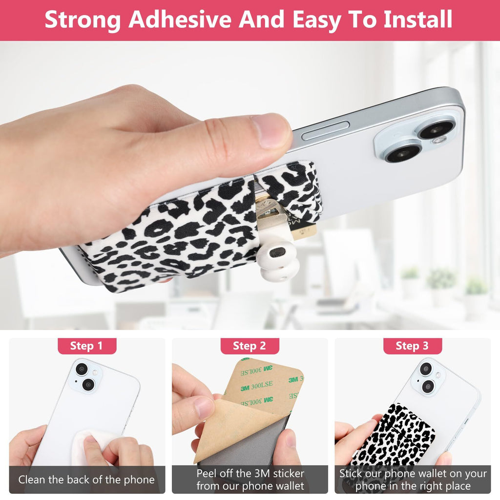 Vigdit 2Pack Adhesive Cell Phone Pocket,Credit Card Holder for Back of