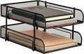 Mind Reader Stackable Paper Tray Desktop Organizer Metal Mesh Black 2 Pcs Black